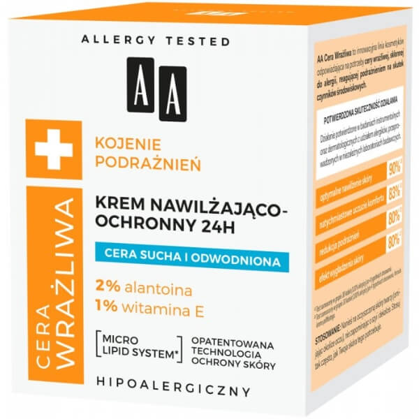 AA Cera Wrażliwa krem nawilżająco-ochronny 24h - 50 ml - obrazek 2